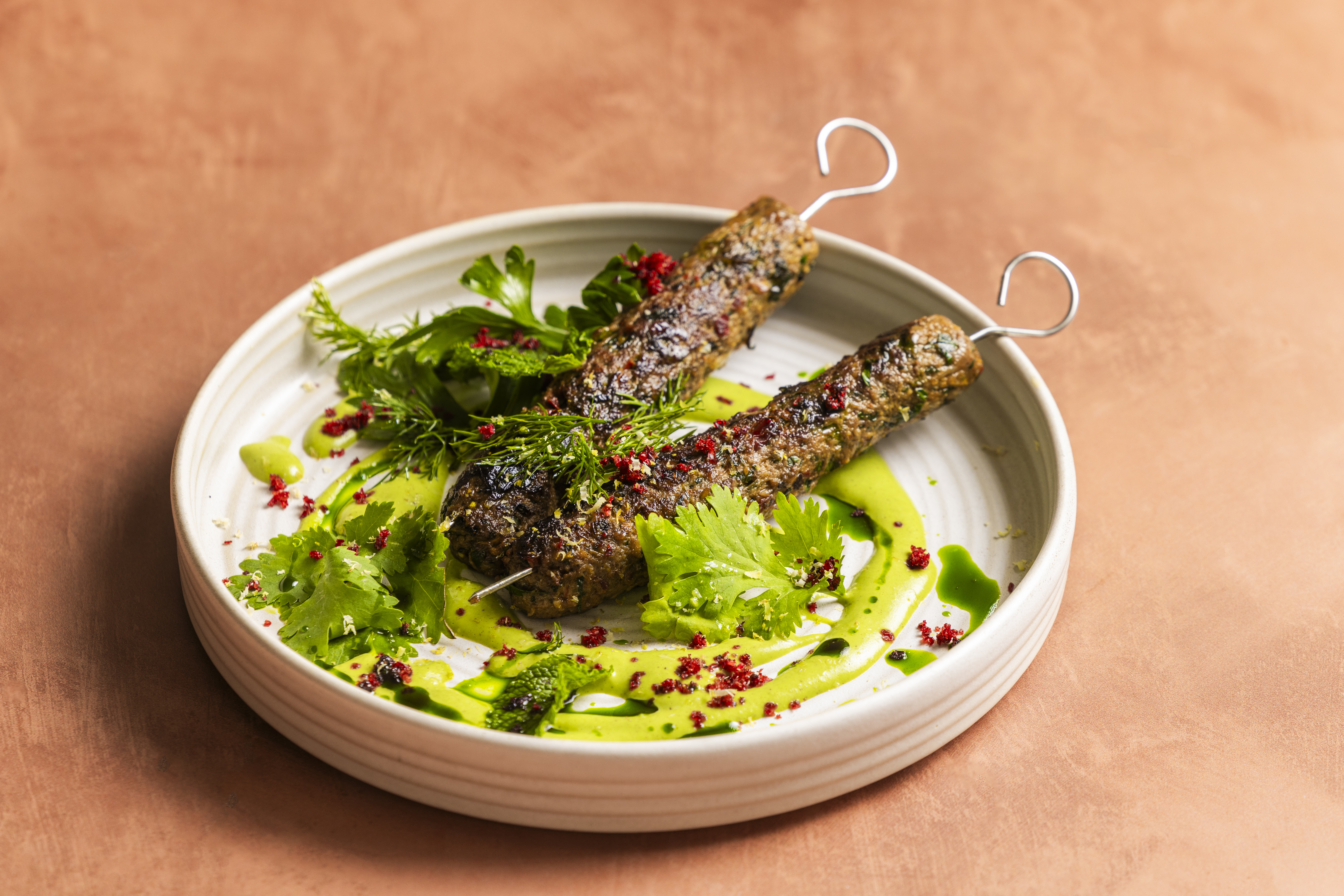 VENISON & LAMB KOFTAS, PISTACHIO MOUSSE, BARBERRIES Landscape