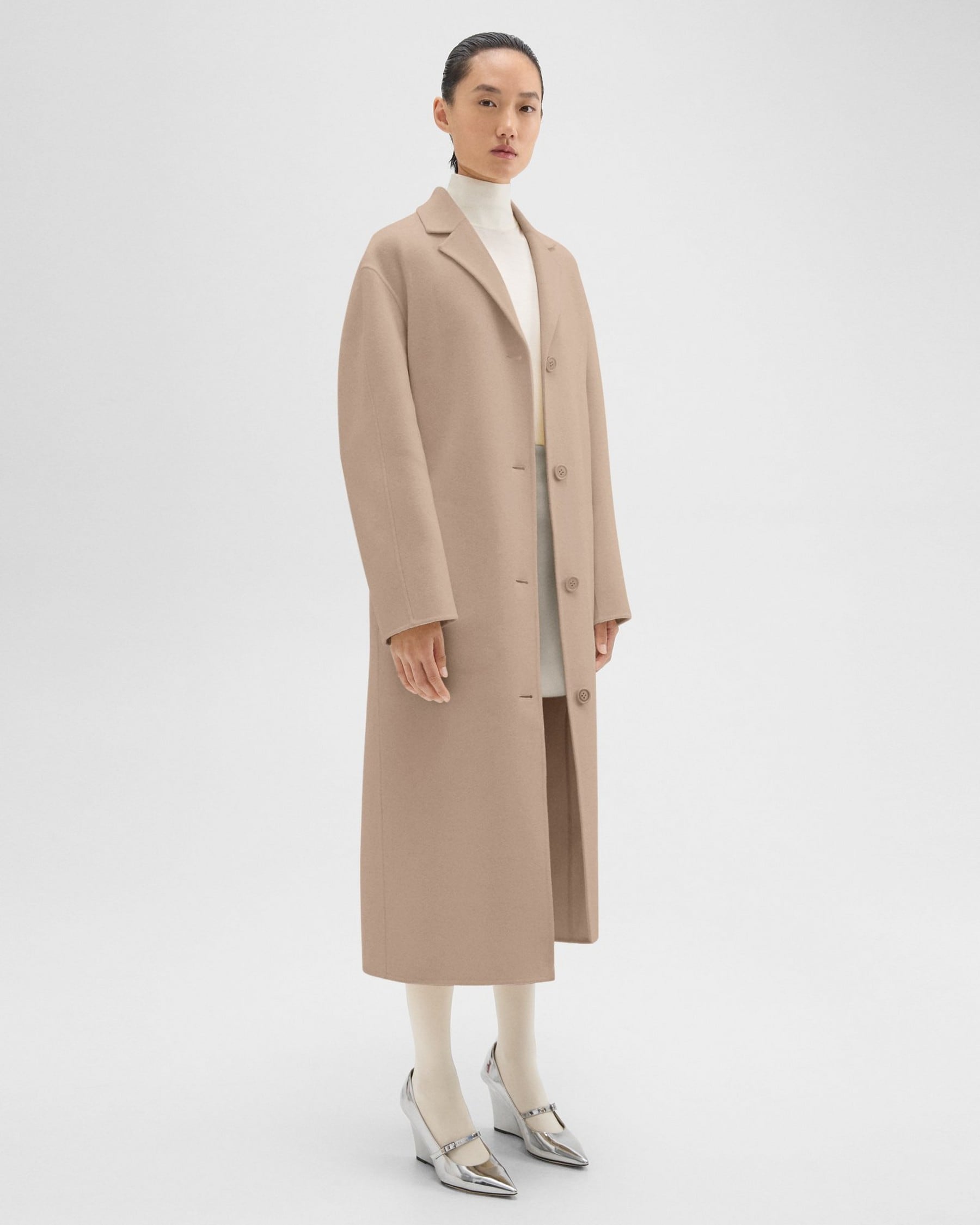Belted Coat In Double Face Wool Cashmere